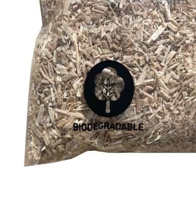 Bag of wood chips for hot smoking fish, meat and seafood