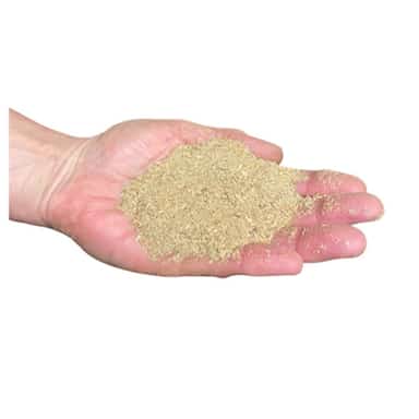 Hand holding fine smoking wood dust to fill a cold smoking maze