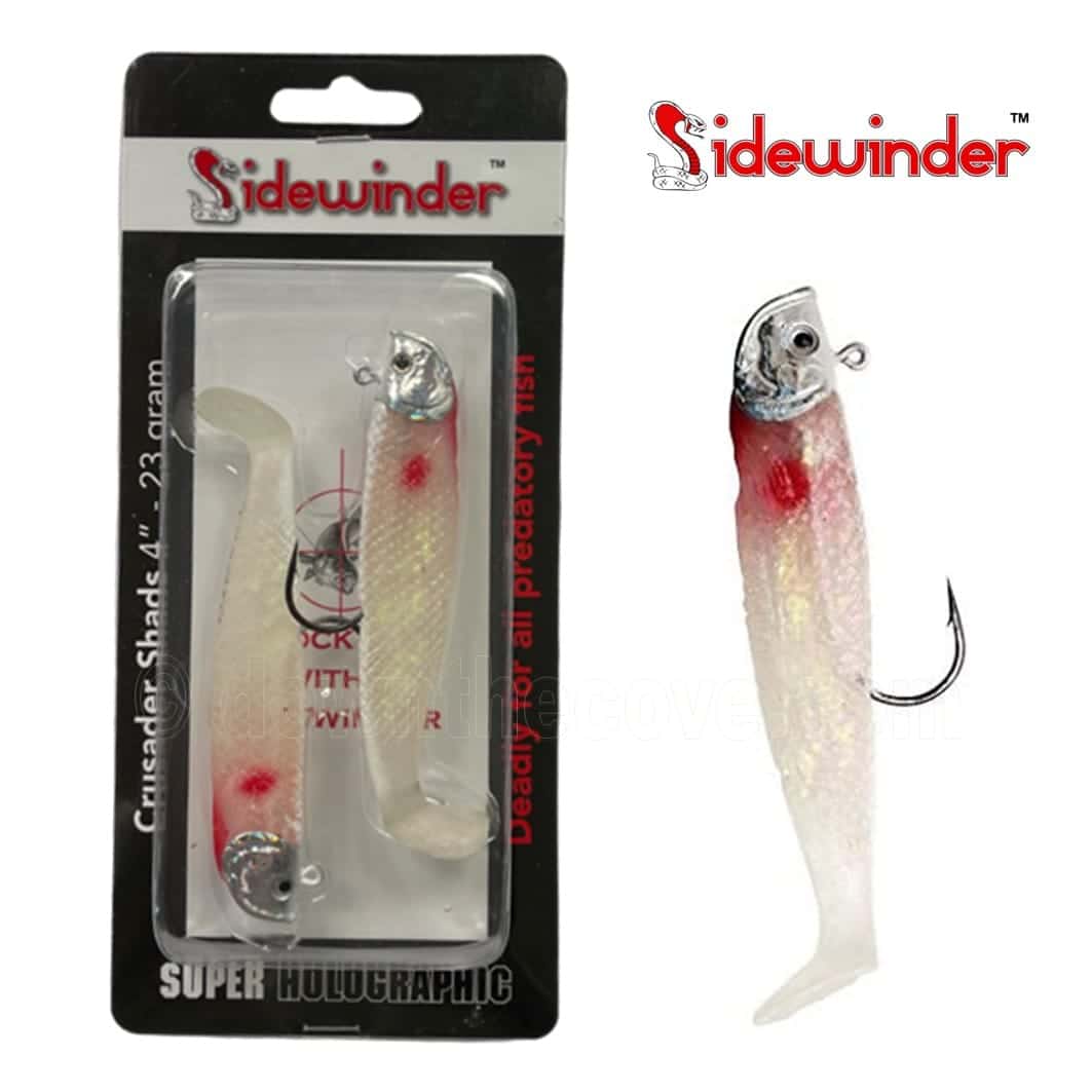 Sidewinder Crusader Shad Bloodhead Pearl 23g 4 inch - Pack of 2 image 1