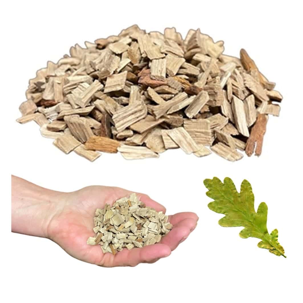Coarse oak wood chips for smoking from Down The Cove