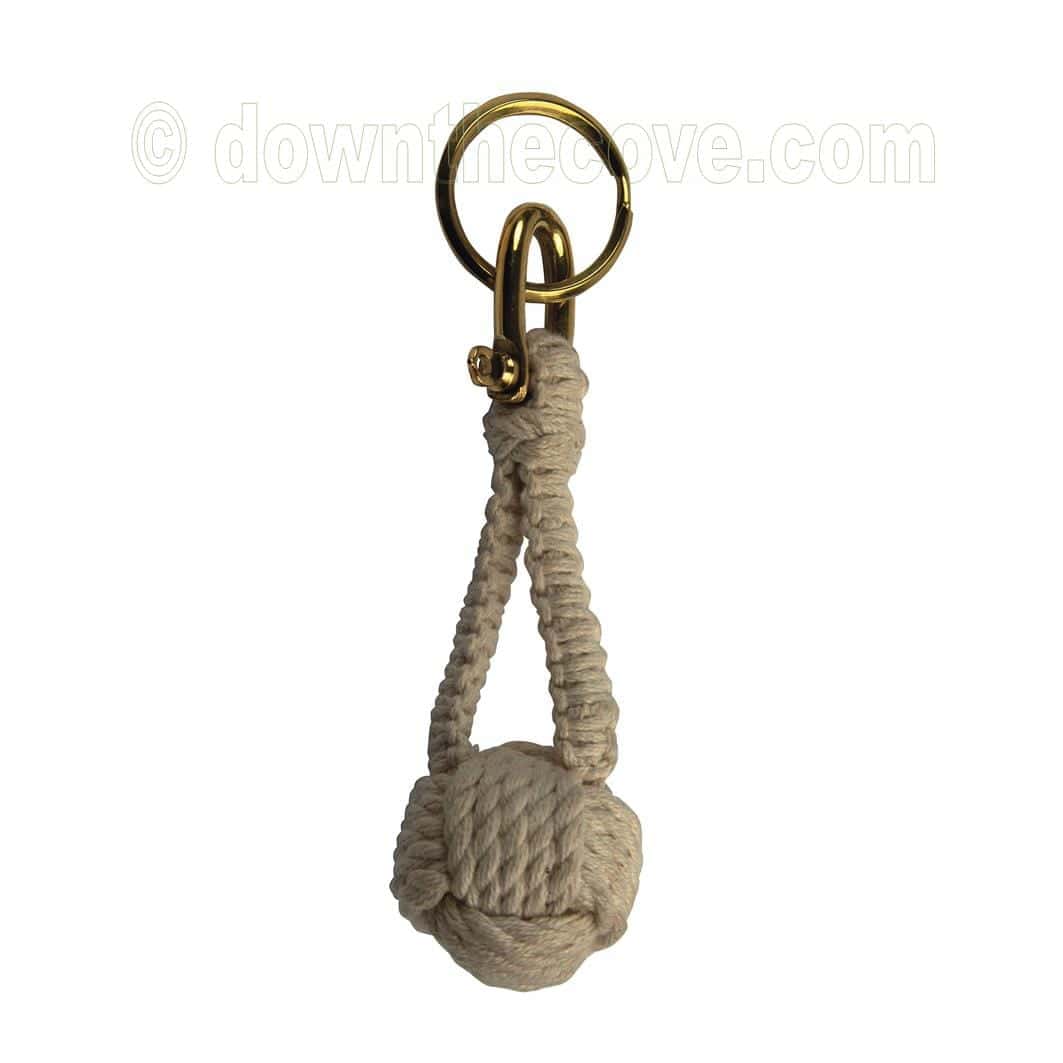 Monkey Fist Knot Keyring With Brass Shackle image 1