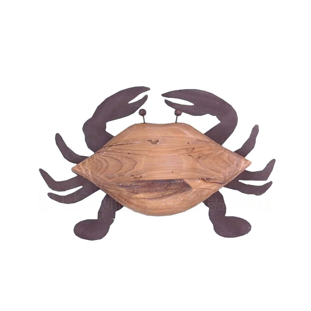 Two Tone Wooden Crab Decoration 31cm Wall Plaque image 1