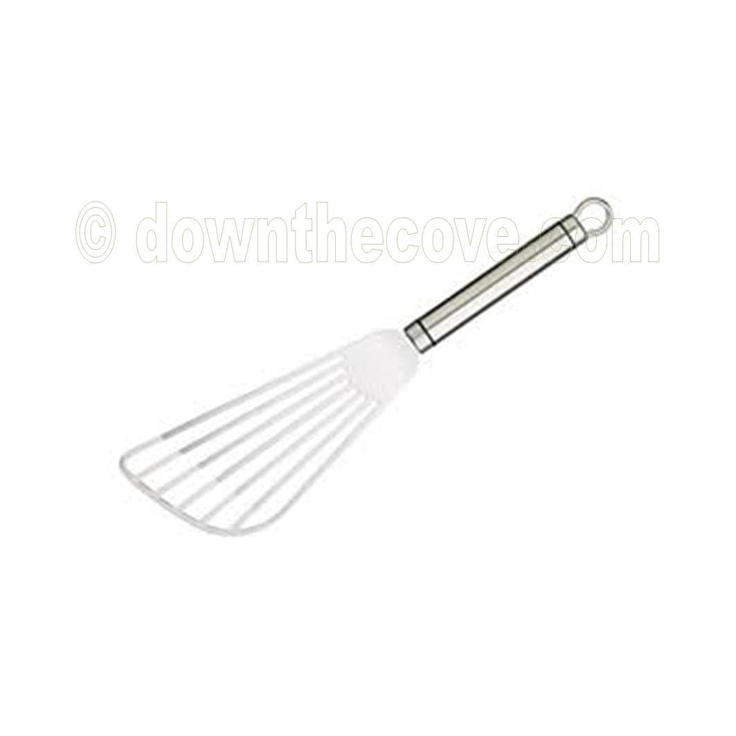 Kitchen Craft stainless steel slotted fish slice with oval handle and hanging loop