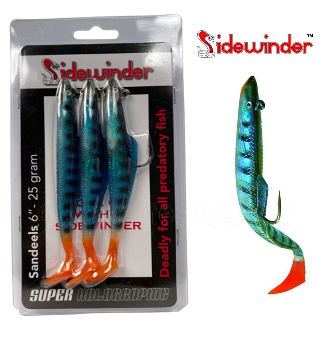 Sidewinder Super Holographic Mackerel Fire Sandeel 6 inch 25g - Pack of 3 image 1