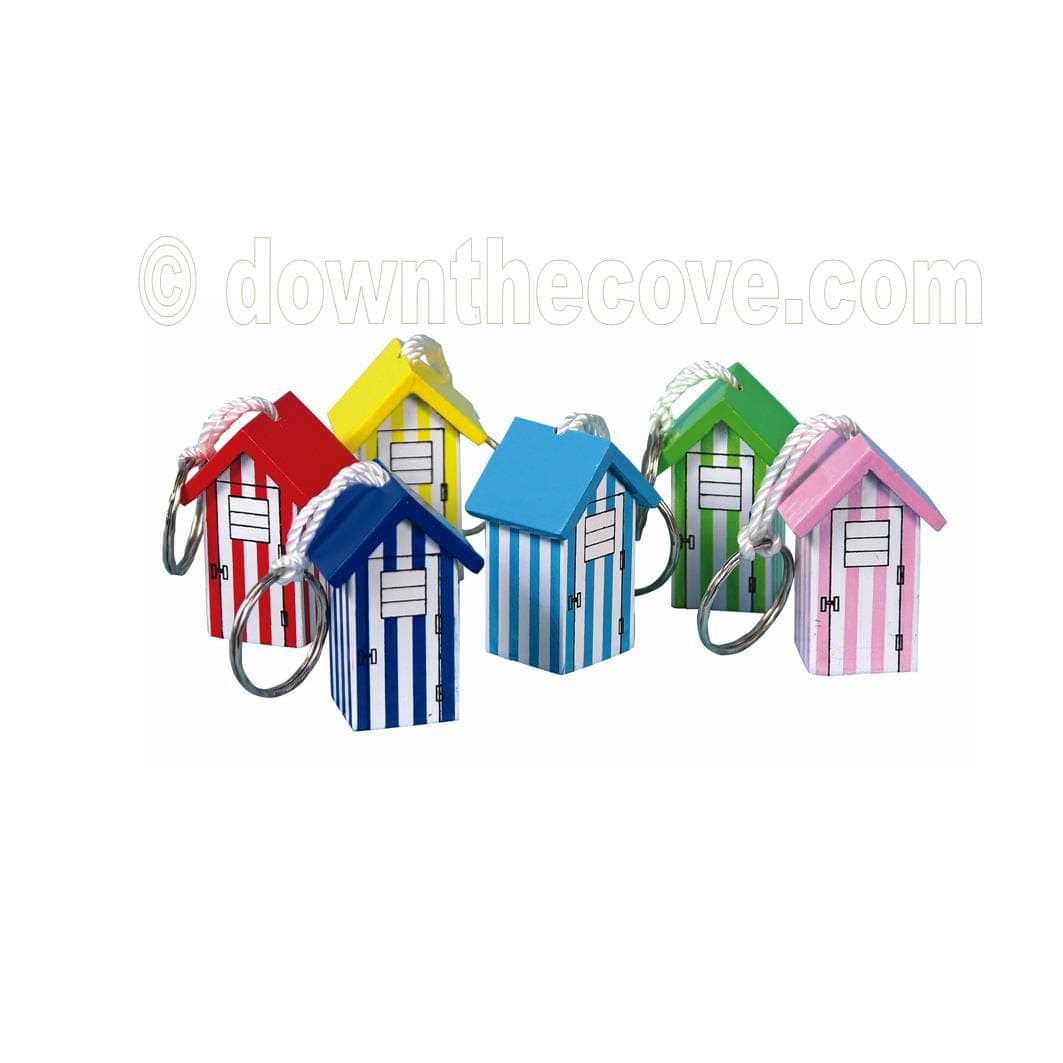 Wooden Beach Hut Keyring image 1