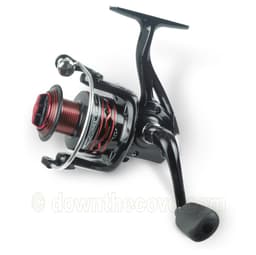 Zebco Zcast FD front drag spinning reel in black with a red spool and silver bail arm