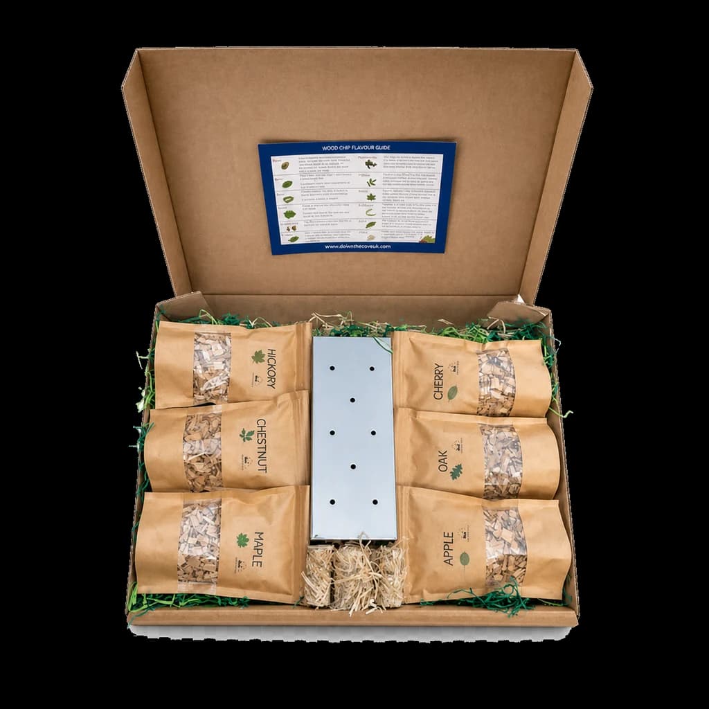 Deluxe BBQ Smoker Box Gift Set With 6 Woods