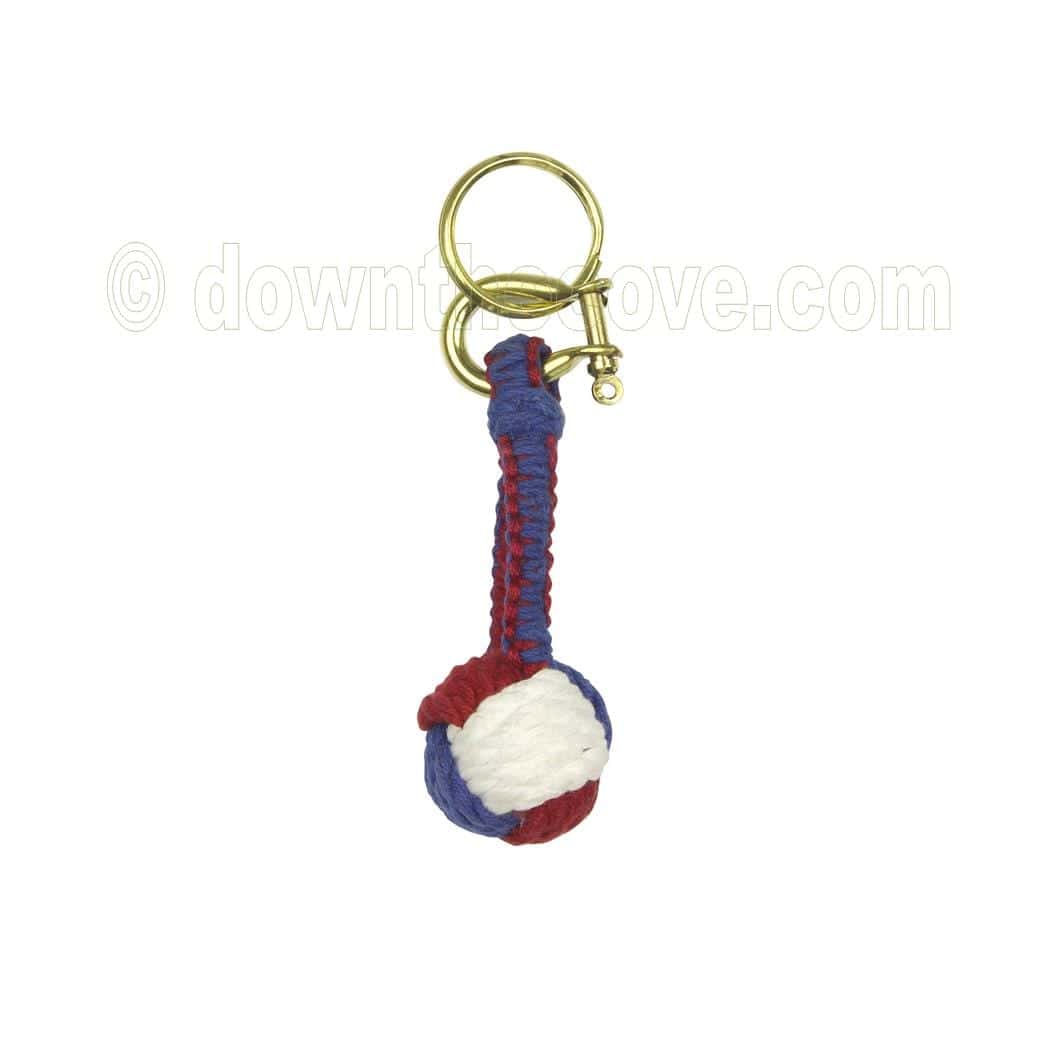 Tri Colour Monkey Fist Knot Keyring image 1
