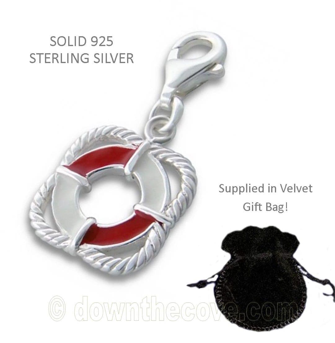 Silver Life Buoy Charm image 1