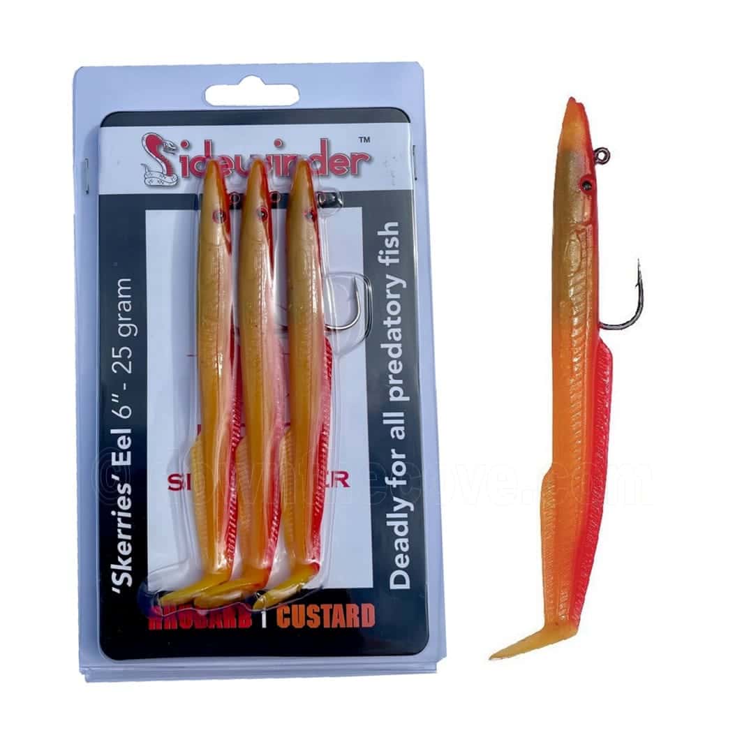 Sidewinder Skerries Rhubarb Custard Sandeel 6 inch 25g - Pack of 3 image 1