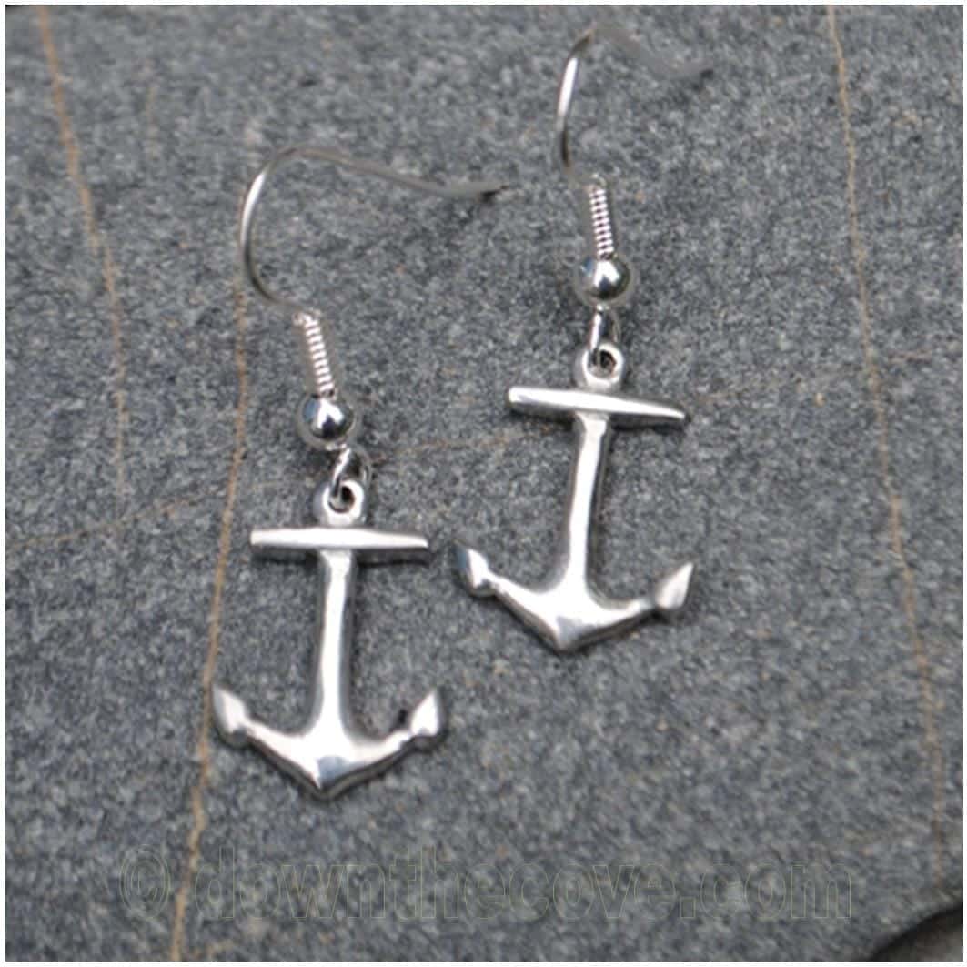 Cornish Pewter Anchor Earrings image 1