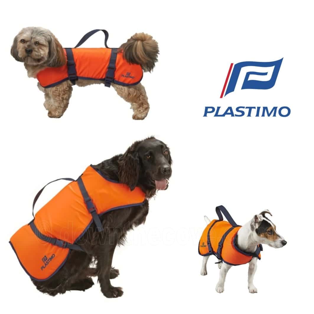 Plastimo orange dog buoyancy aid flotation vest with grab handle from Down The Cove
