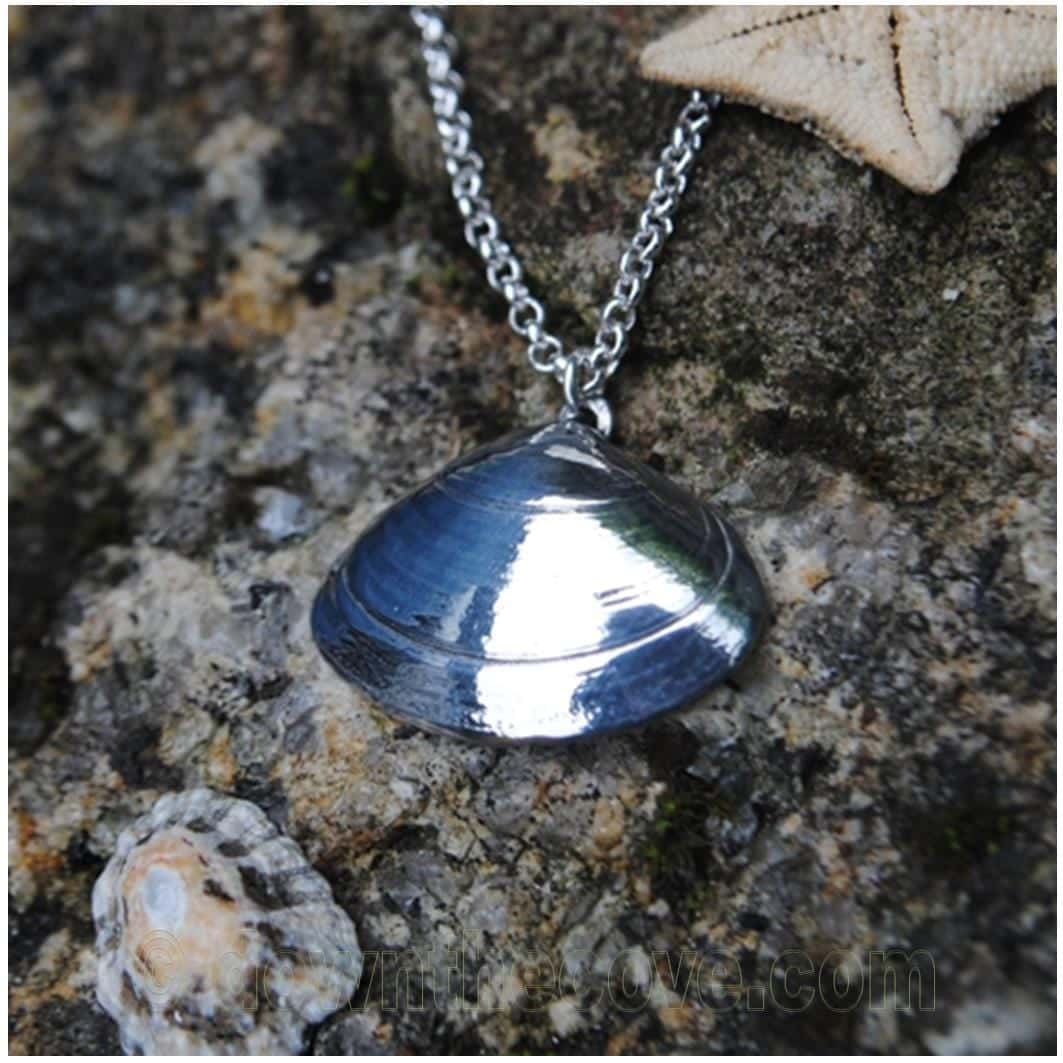 Cornish Clam Shell Pendant On 18 Inch Chain image 1