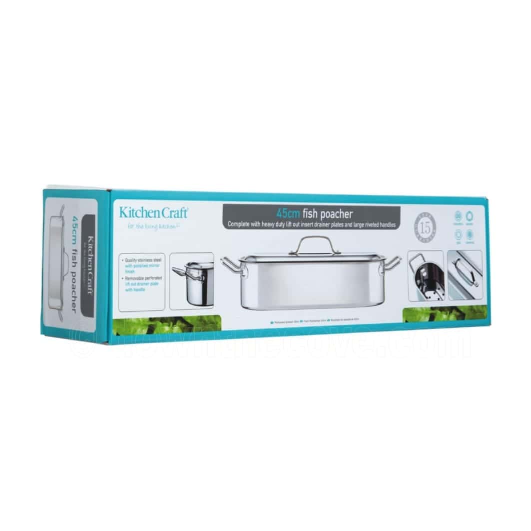 KitchenCraft Clearview Stainless Steel Fish Poacher, 18 Inch image 1