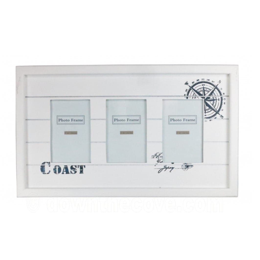 Nautical Photo Frame For Three 6 x 4 Portrait Photos image 1
