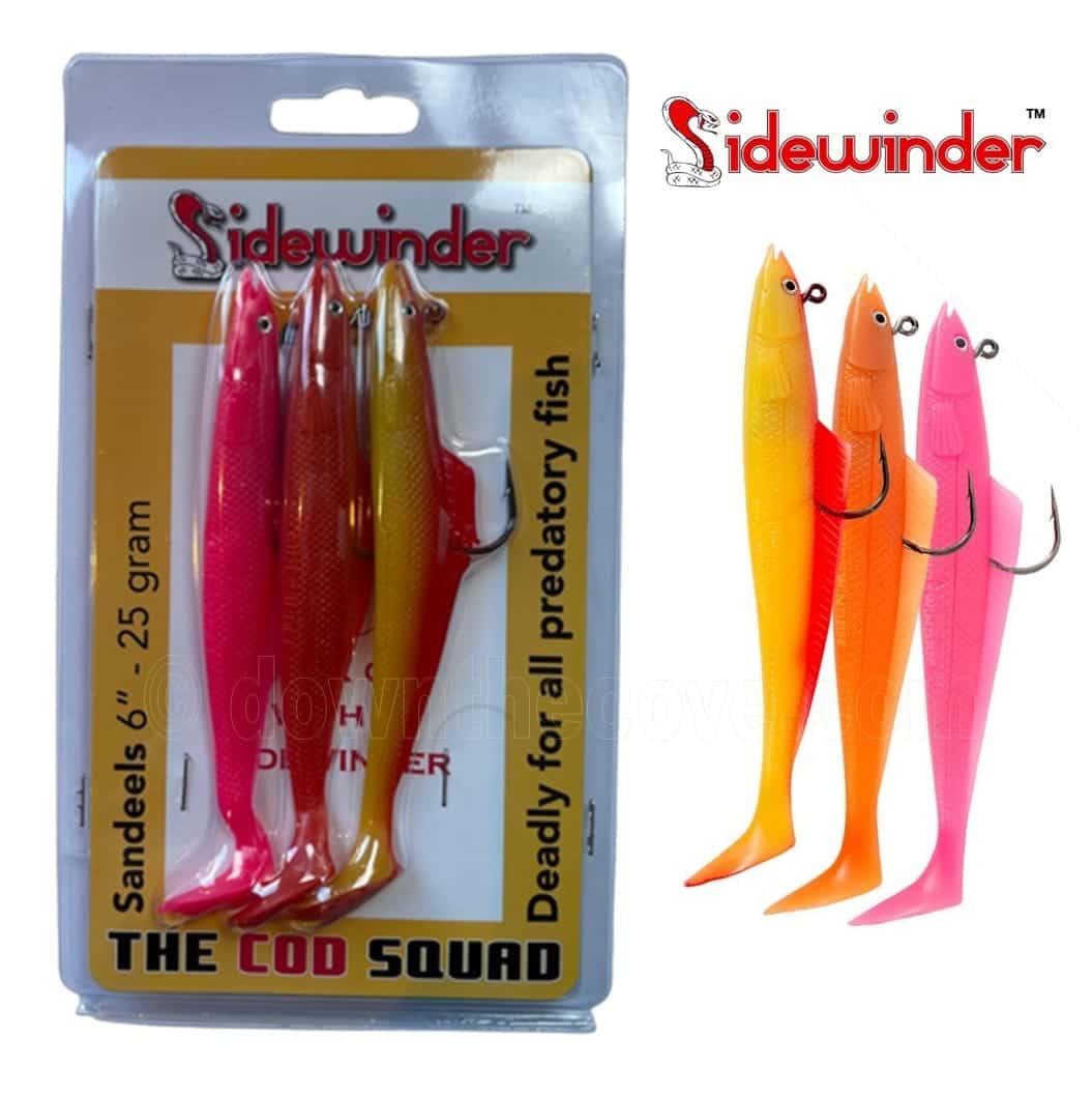 Sidewinder Cod Squad Super Solid Sandeels 6 inch 25g - Selection Pack image 1