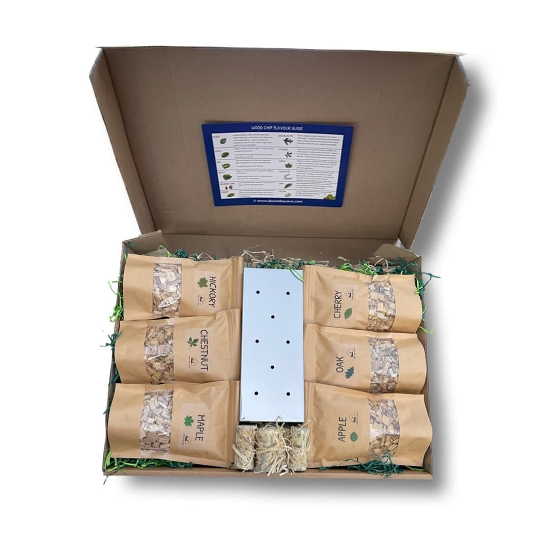 Deluxe BBQ Smoker Box Gift Set With 6 Woods