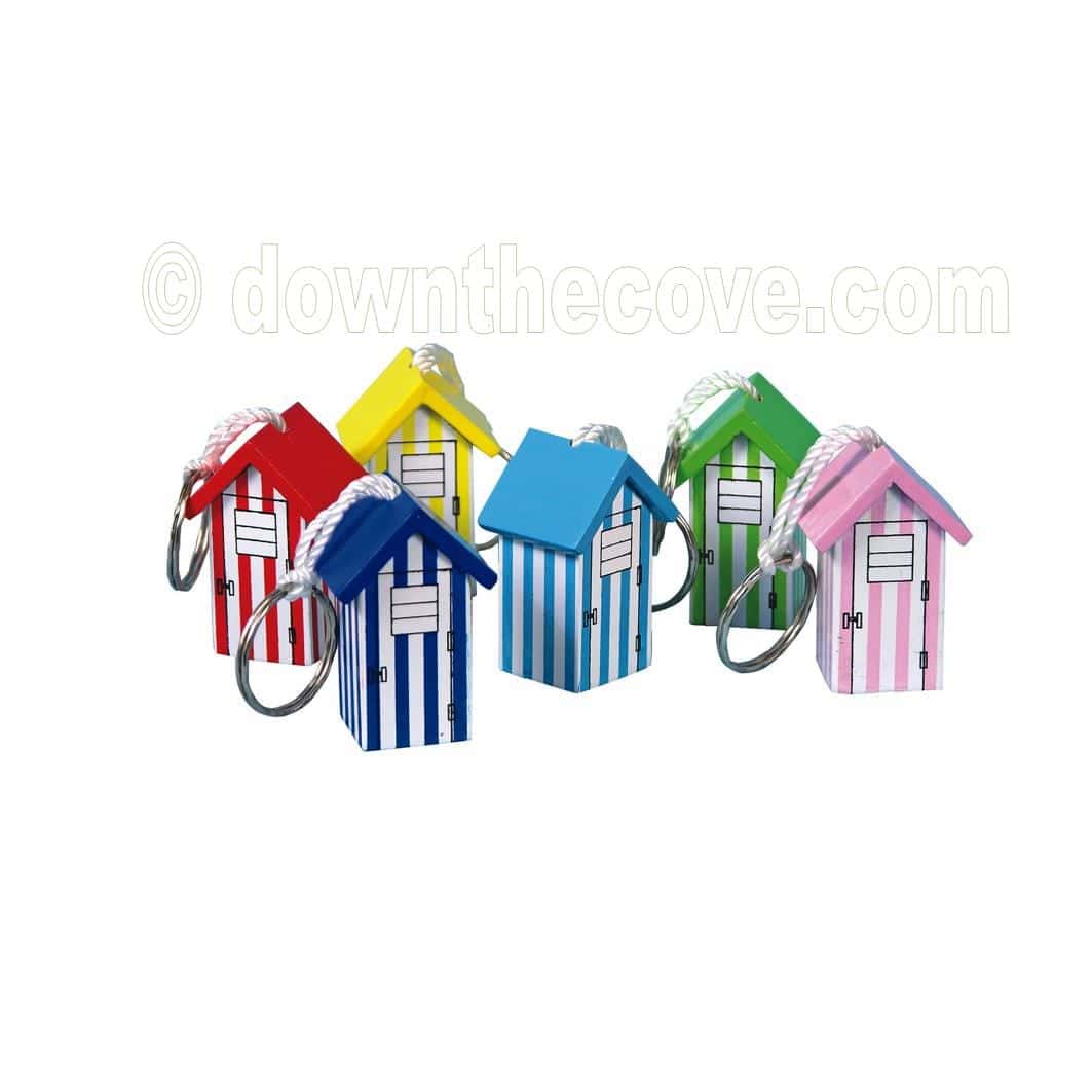 Wooden Beach Hut Keyring image 1
