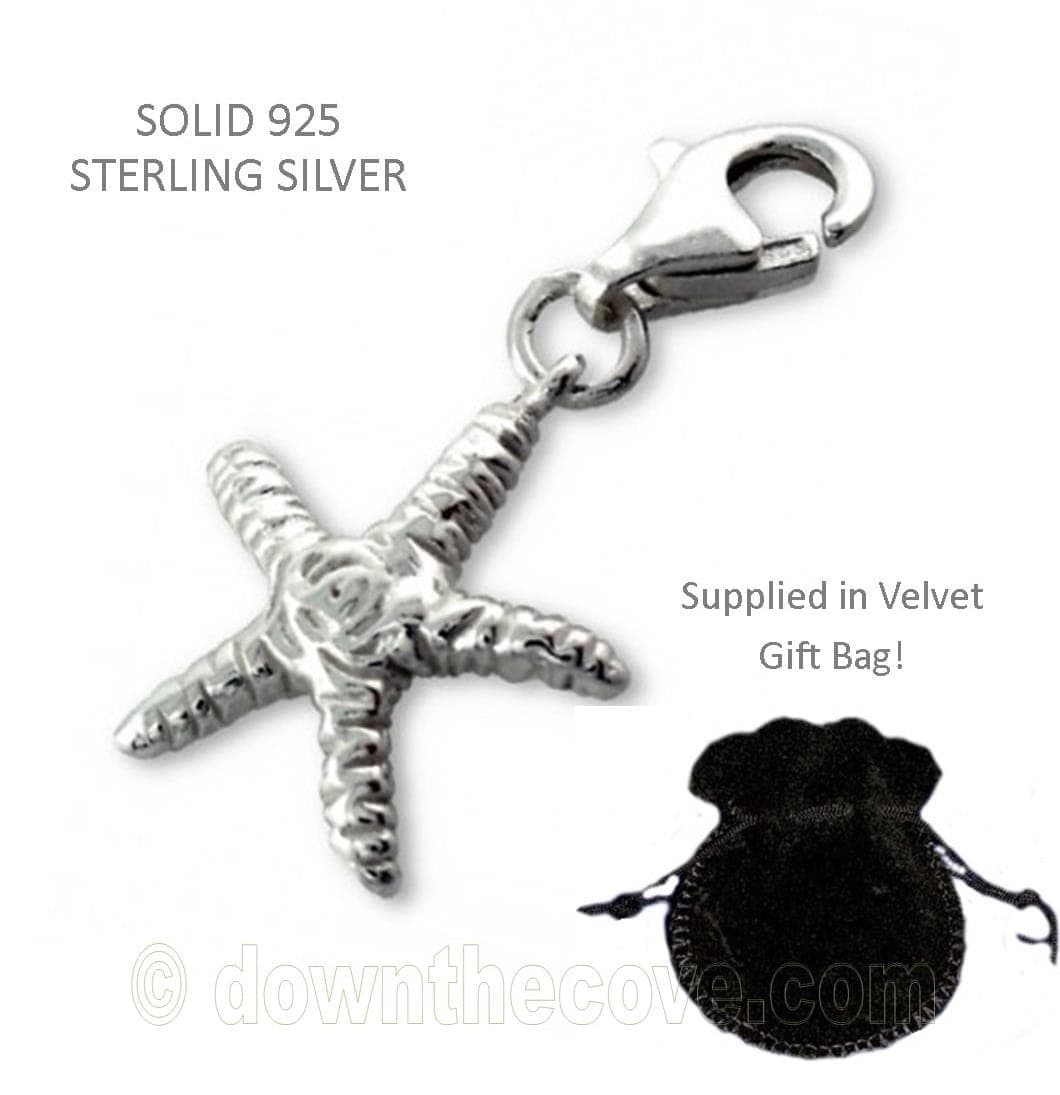 Silver Starfish Charm 14mm With Lobster Clasp image 1