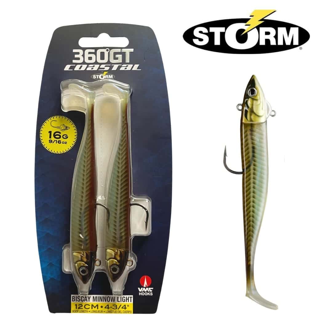 Storm 360GT Coastal Biscay Minnow Light Sandeel 12cm 24g - 2 Mounted Lures image 1