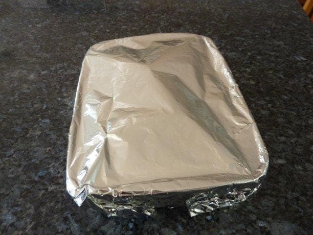 Cover with foil and bake in a preheated oven (180 deg) for 20 minutes
